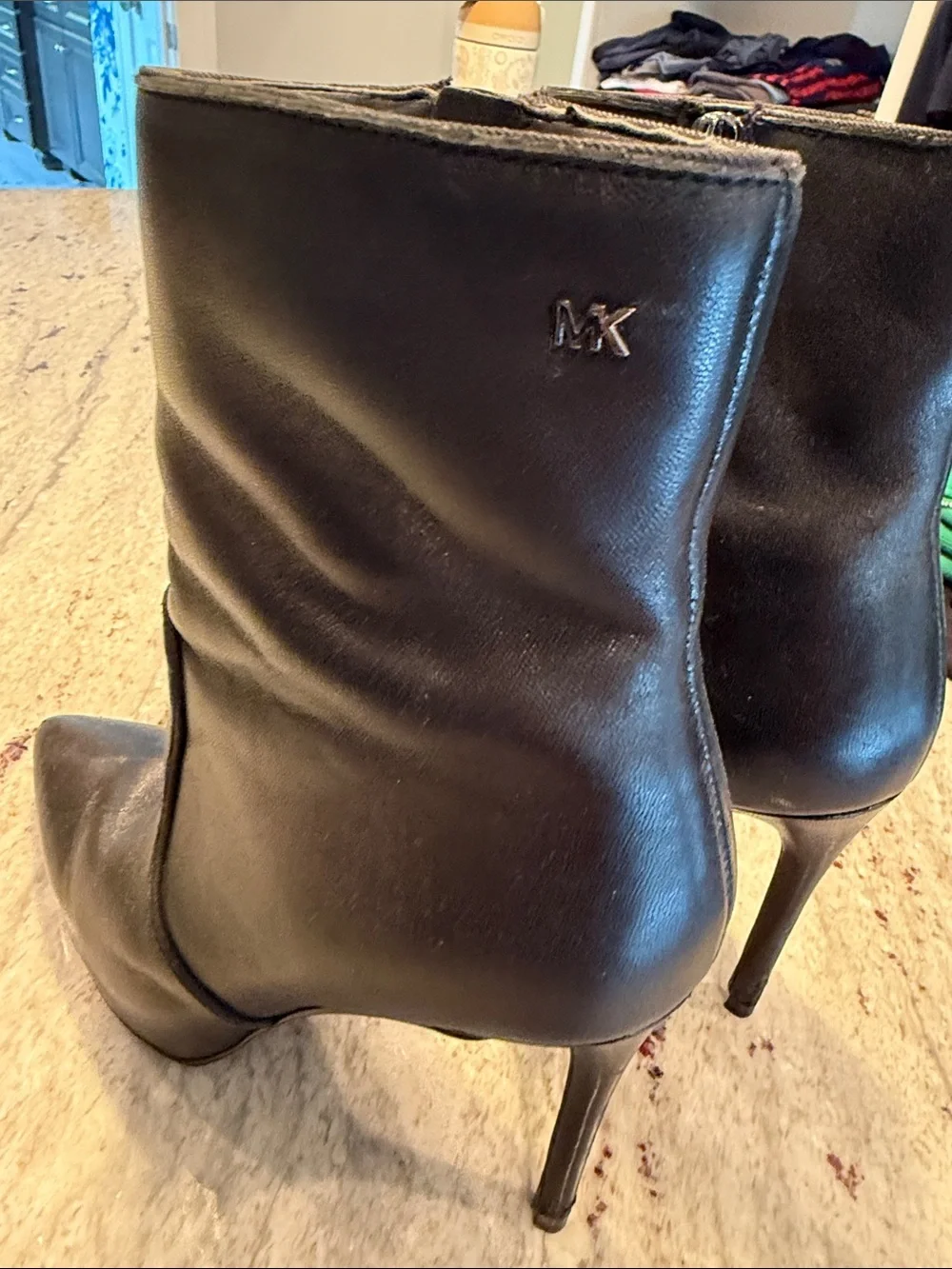 Michael Kors Women's Black Pointed-Toe Stiletto Ankle Boots